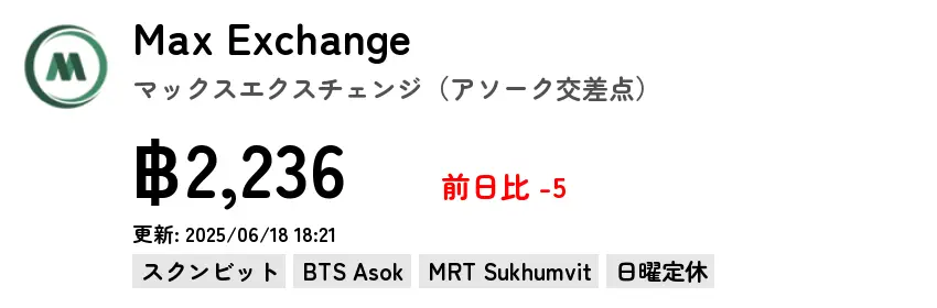 Max Exchange マックスエクスチェンジ（アソーク交差点）